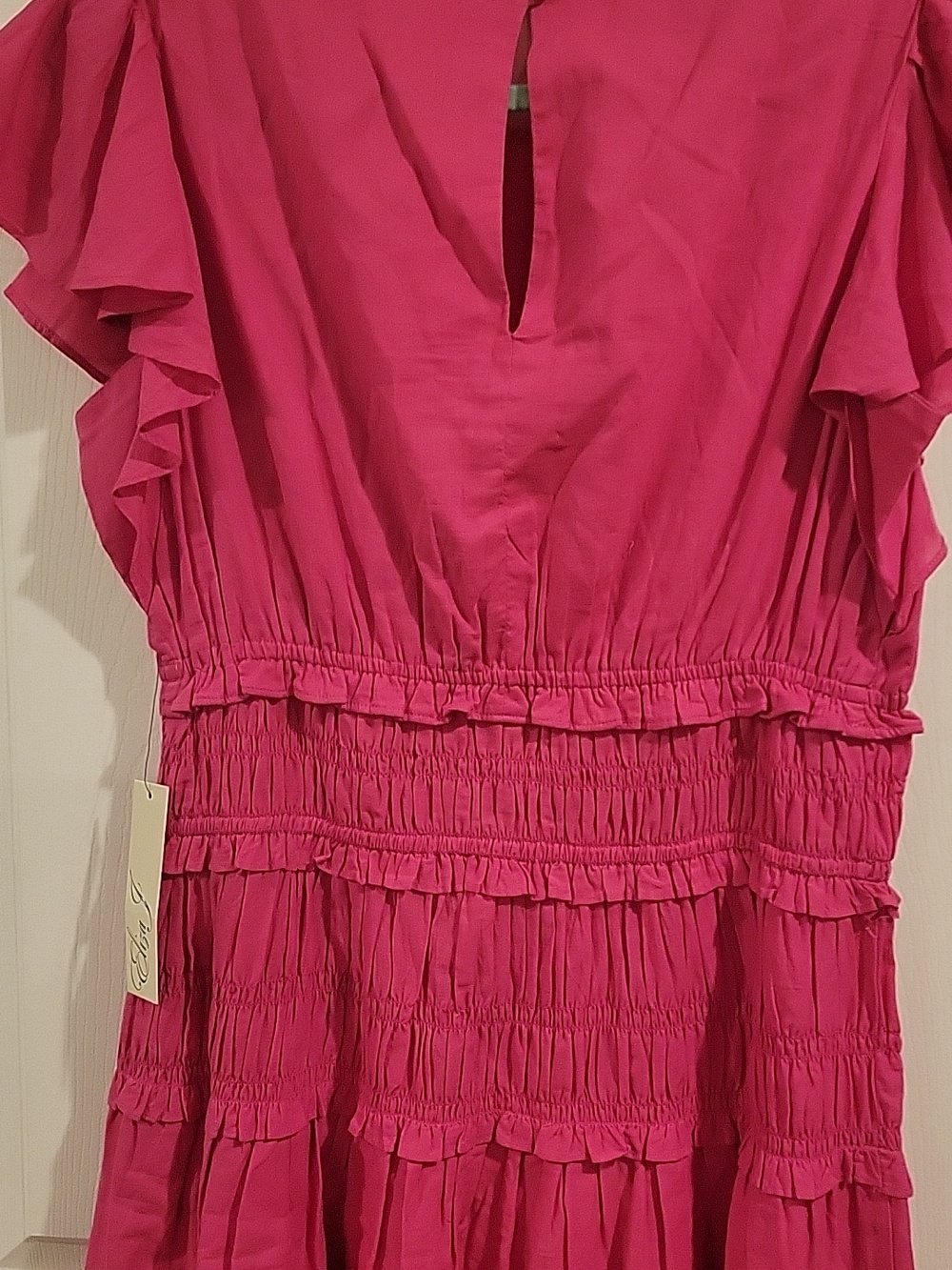 Womens ELIZA J Fuchsia Ruffle Sleeve Dress - Picture 8 of 13